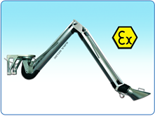 זרוע יניקה דגם EPX מוגנת פיצוץ עם הסמכת ATEX ליניקת גזים מסוכנים, אבקות נפיצות ועשן