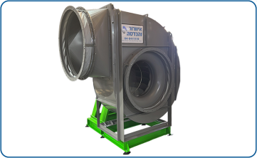 מפוח AFN1000 הינע ישיר מפלב"מ 304 עם מחברים גמישים מאוגנים ומעבר ביציאה
