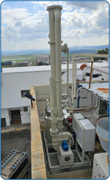סקרבר לטיפול באדי חומצת HF כולל לוח חשמל, בקרת PH ומוליכות