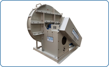 מפוח פלסטיק רדיאלי ללחץ גבוה מאד דגם PPR28 הינע רצועות עם מנוע 60 כ"ס ללחץ של 6000 פאסקל כולל מגן התרסקות מפלב"מ