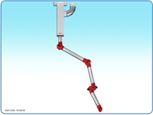 זרוע יניקה עם חיבור לתקרה לשאיבת חלקיקים ועשן הלחמות בתעשייה