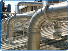 Suction piping with large aerodynamic radiuses